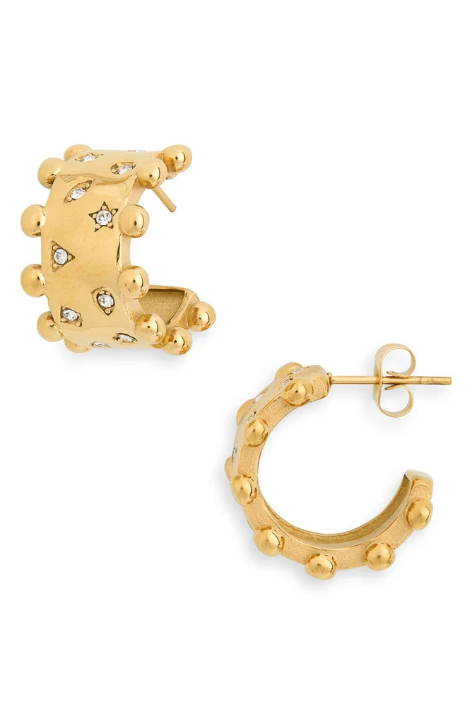 Golden stud hoops