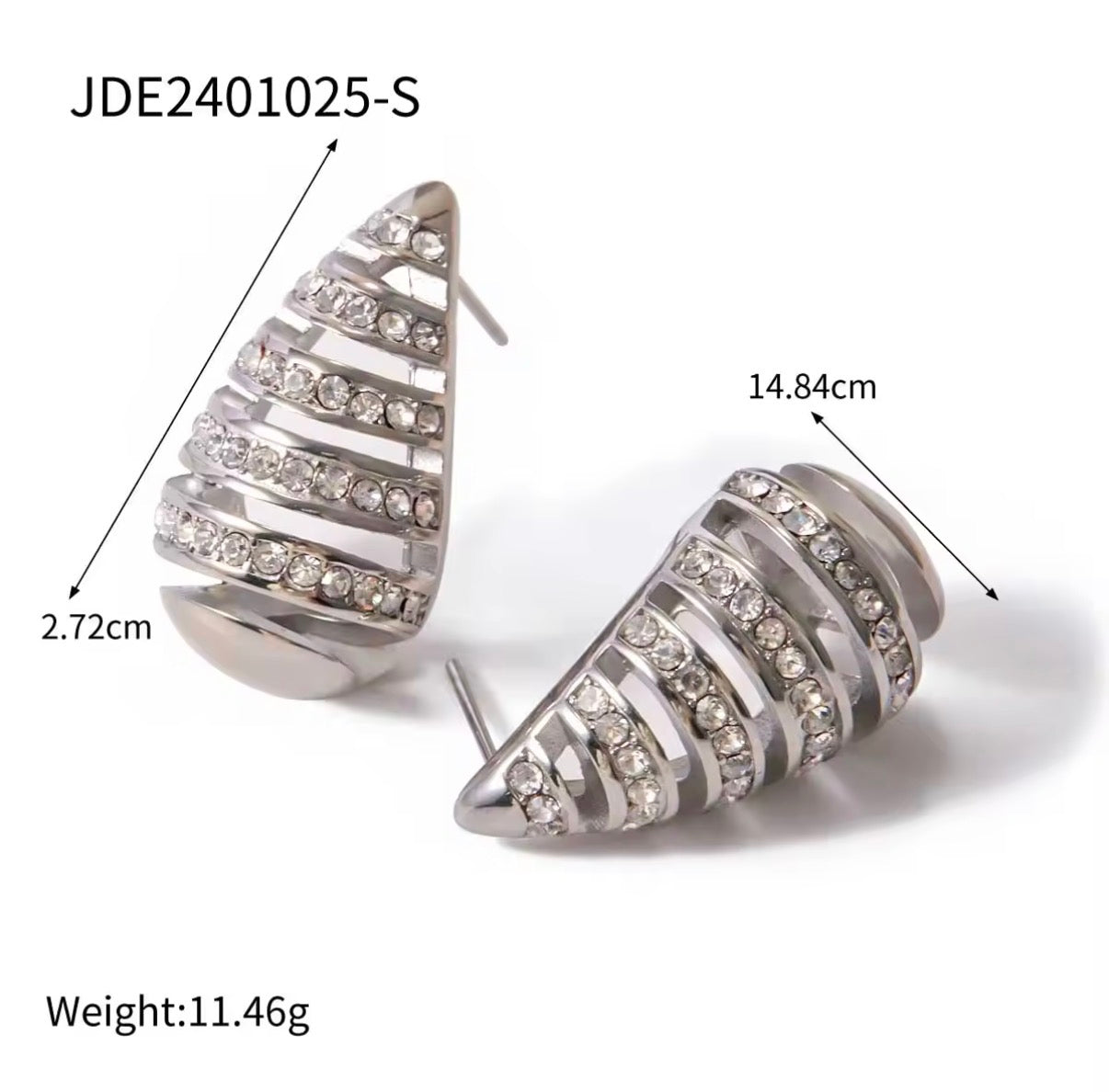 Silver Spiral Drops