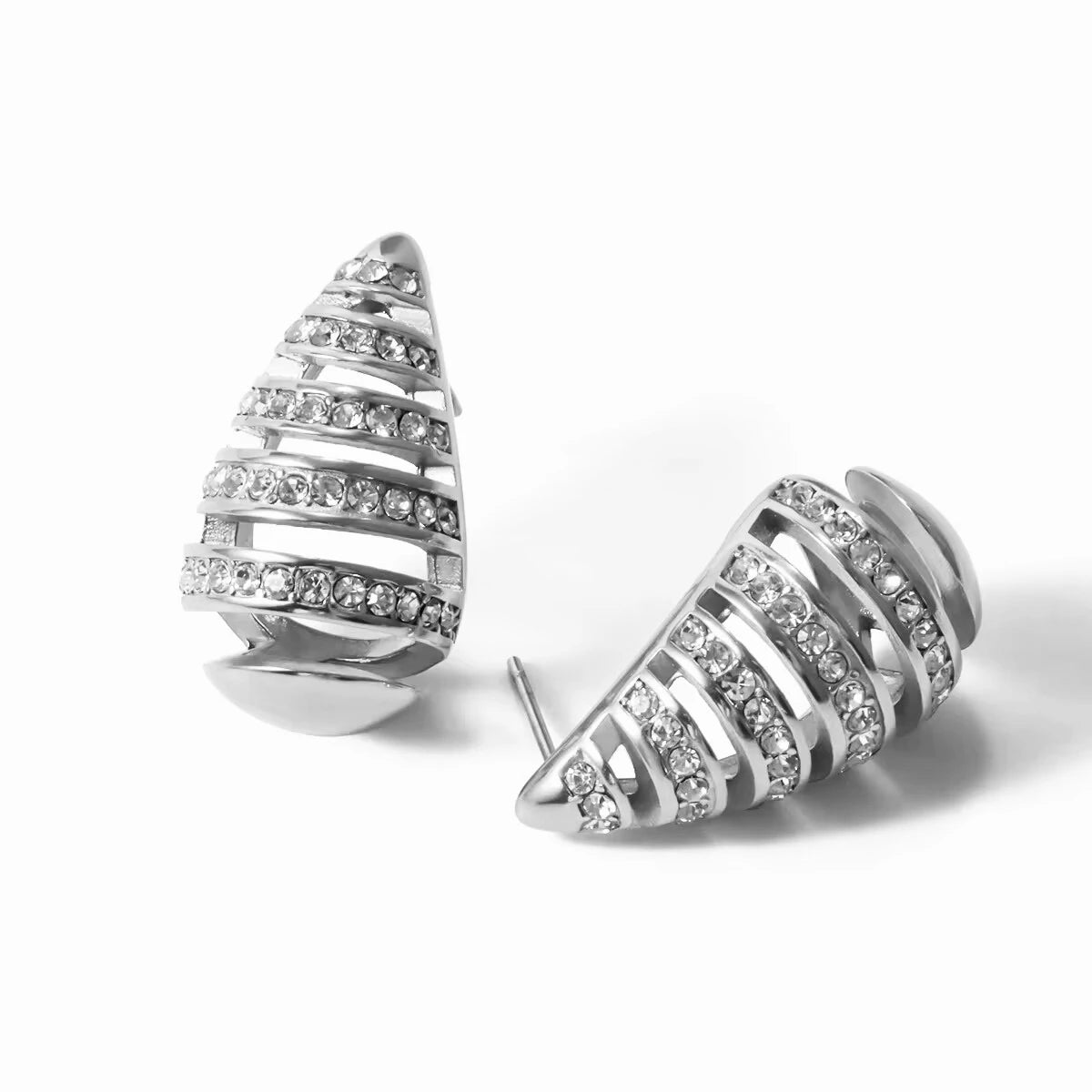 Silver Spiral Drops